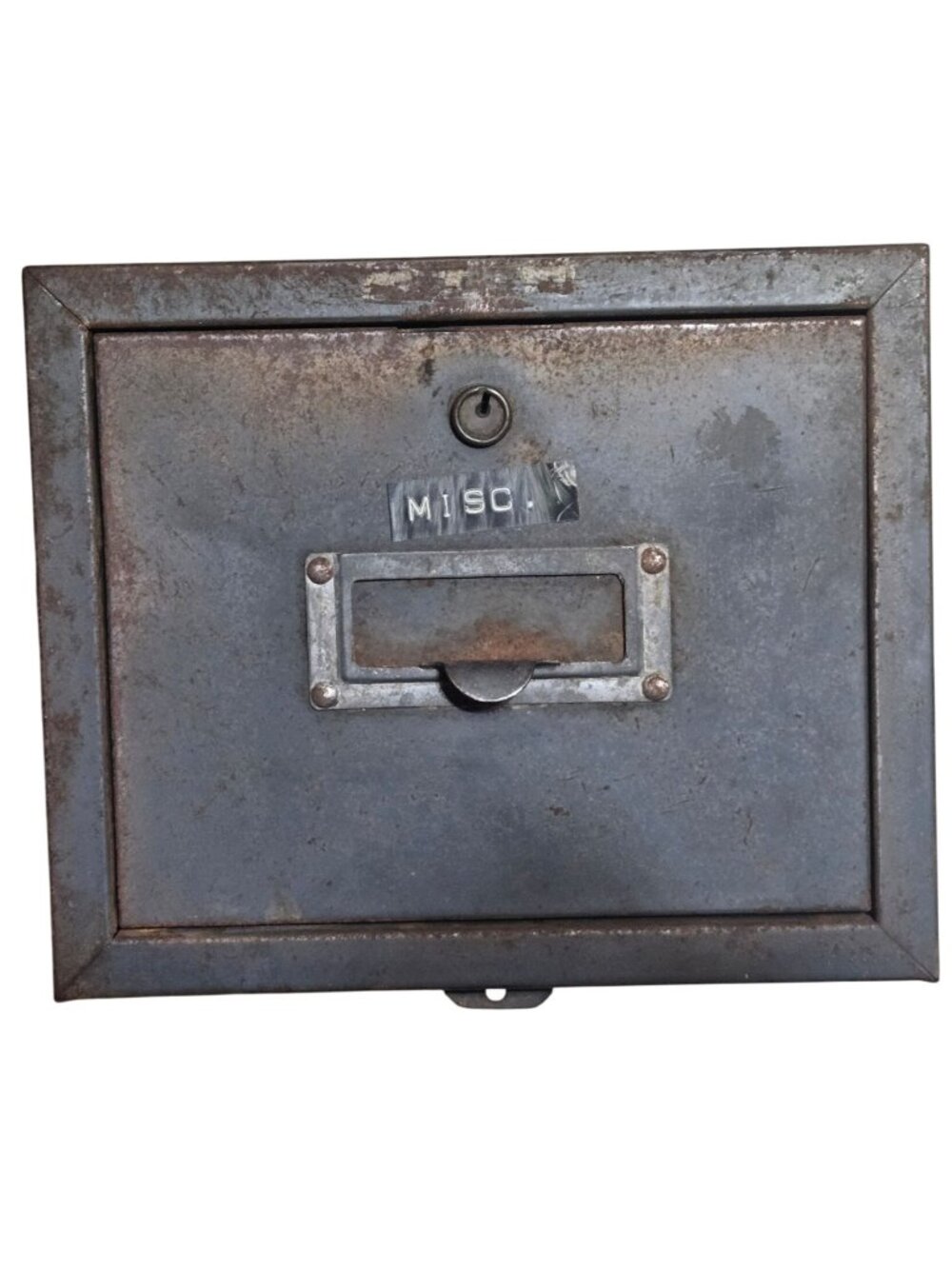 Vintage Metal Industrial Card File Drawer Postcard Photo Storage Office Decor